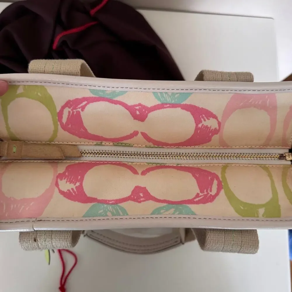 Coach Hamptons Rainbow Pastel Signature Scribble Tote Bag Purse Y2K Style 247 - Picture 10 of 15